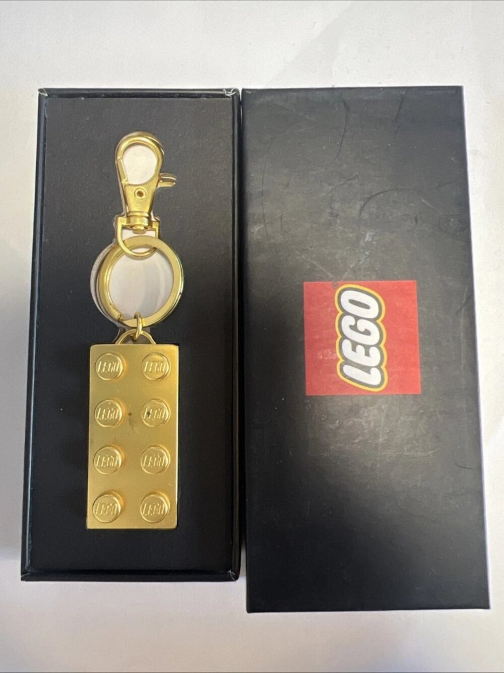 LEGO Gold Keychain 2x4 Brick Key Holder Collectible